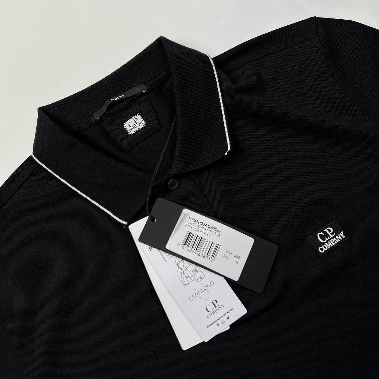 CP Company Patch Logo Polo In Black & White