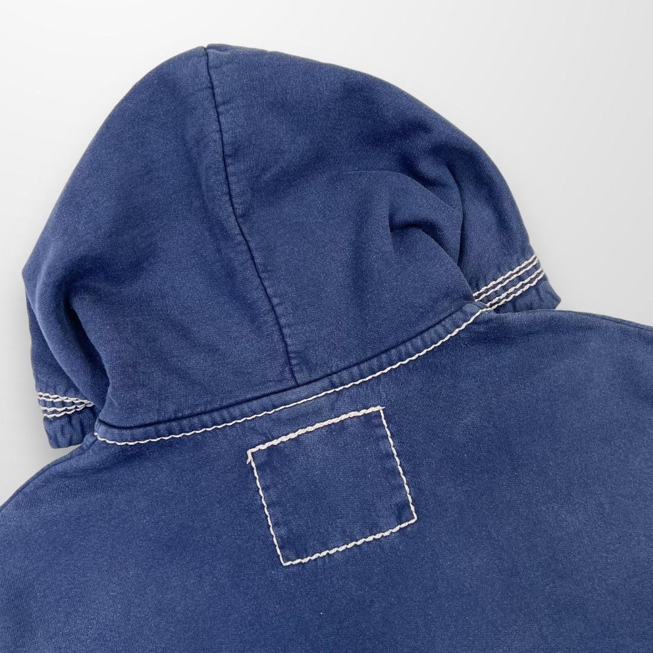True Religion Big Stitch Hoodie In Navy Blue