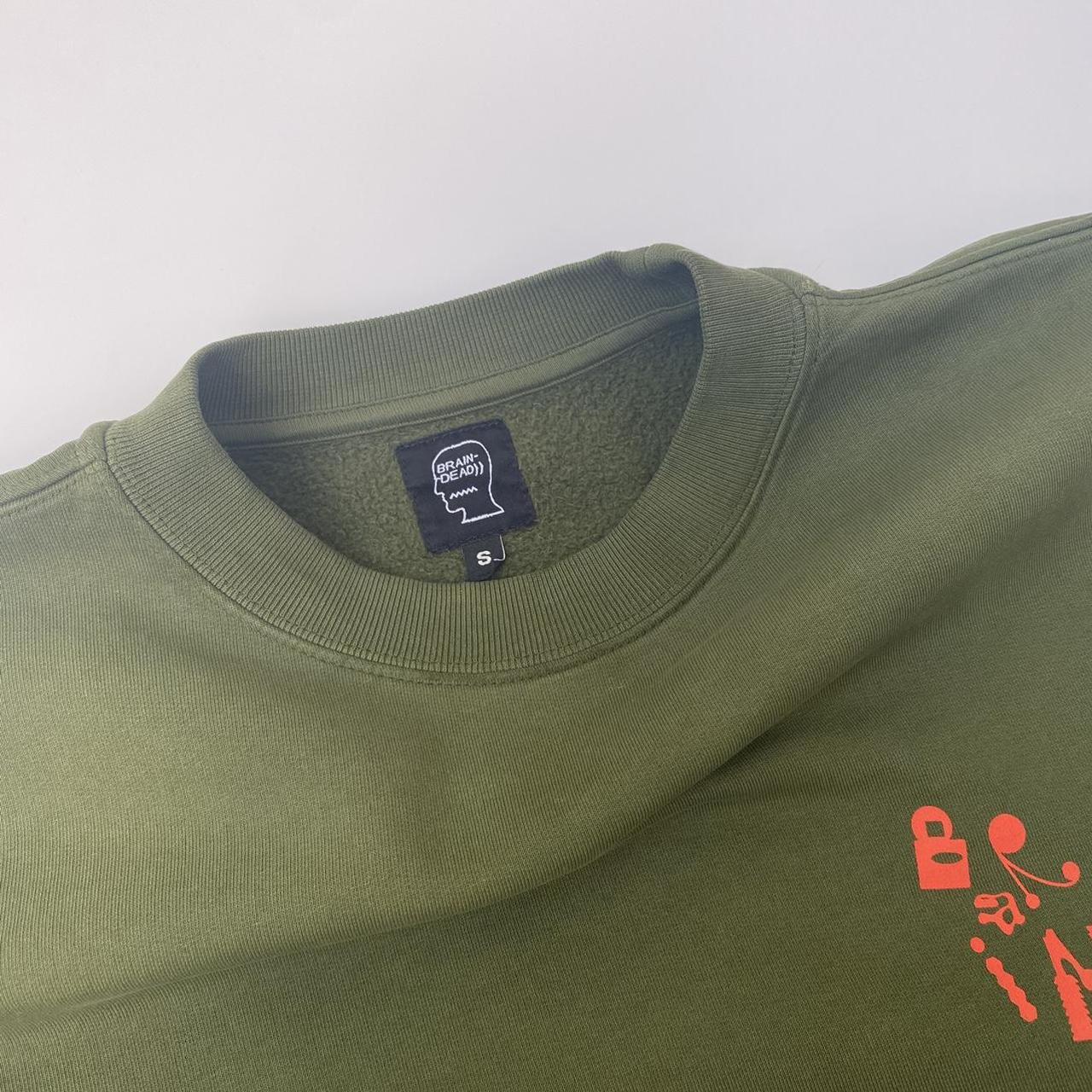 Brain Dead Crewneck Sweatshirt In Moss Green