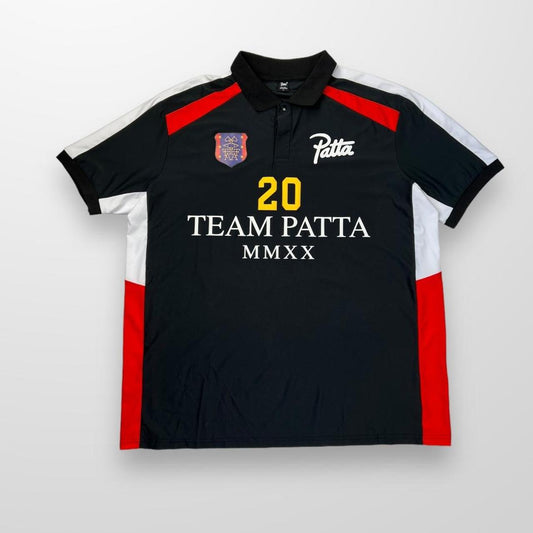 Patta MMXX Polo Jersey In Black & Racing Red