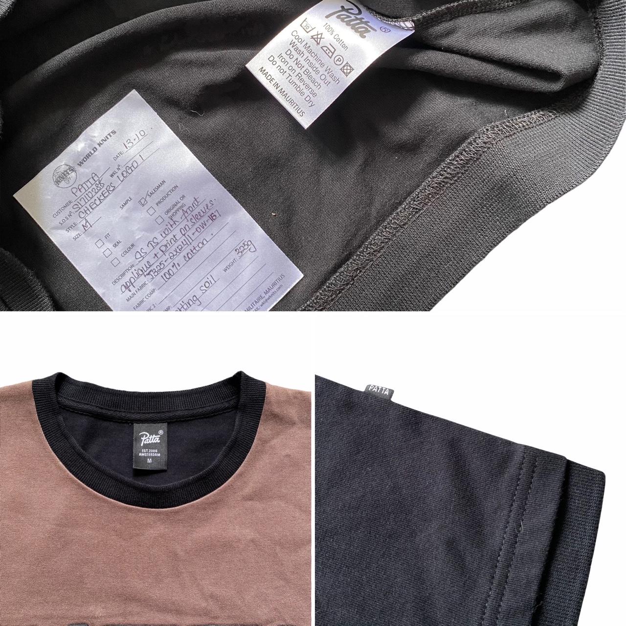 Patta Crewneck Checkered T-Shirt In Brown & Black