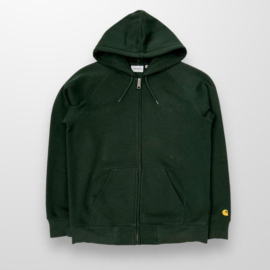 Carhartt WIP Zip Up Chase Hoodie In Green
