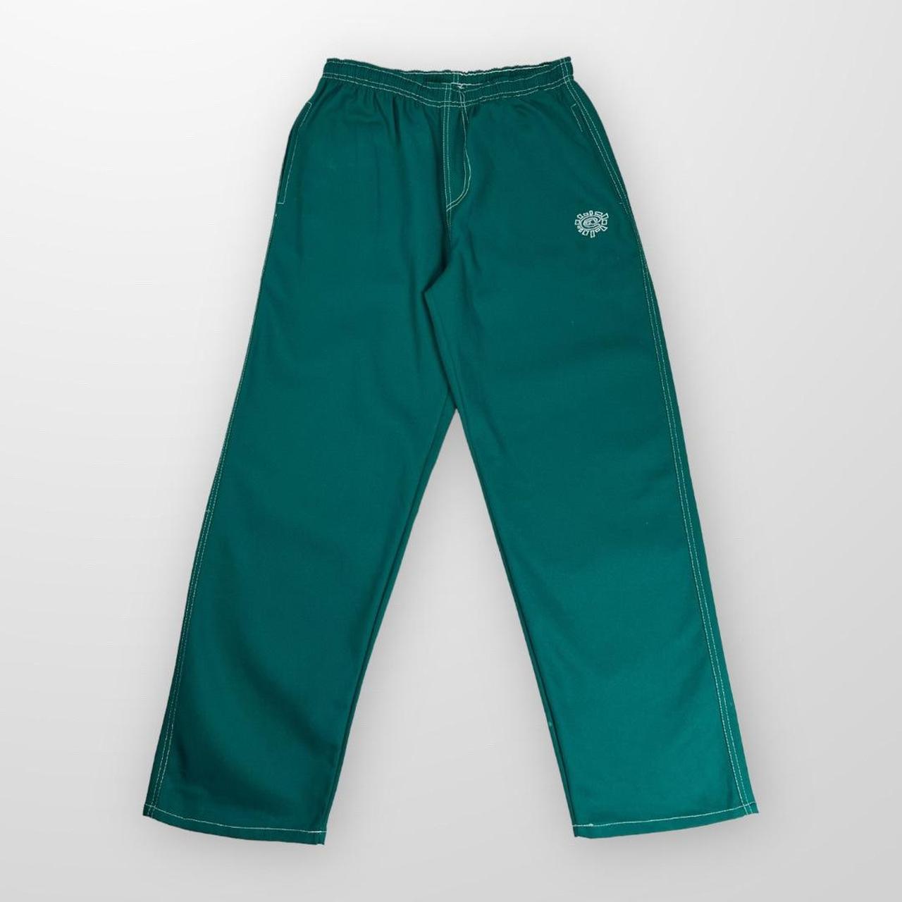 ADWYSD Relaxed Skate Pant / Jeans In Green W/ Contrast Stitching