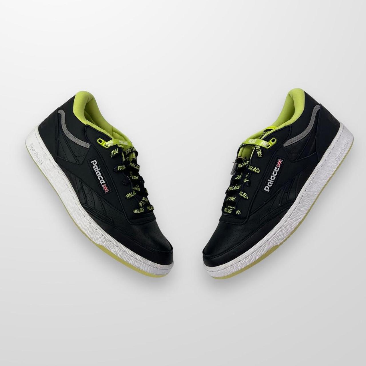 Palace x Reebok Club C Mid II Revenge Trainers In Black Acid Yellow