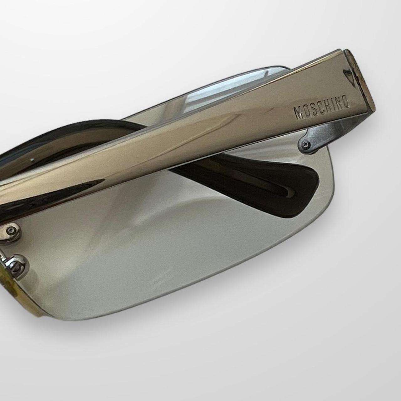 Vintage Moschino Sunglasses In Silver W Grey Gradient Tint