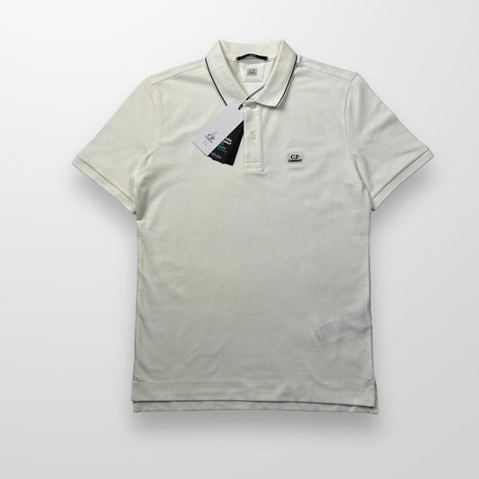 CP Company Patch Logo Polo In White & Black