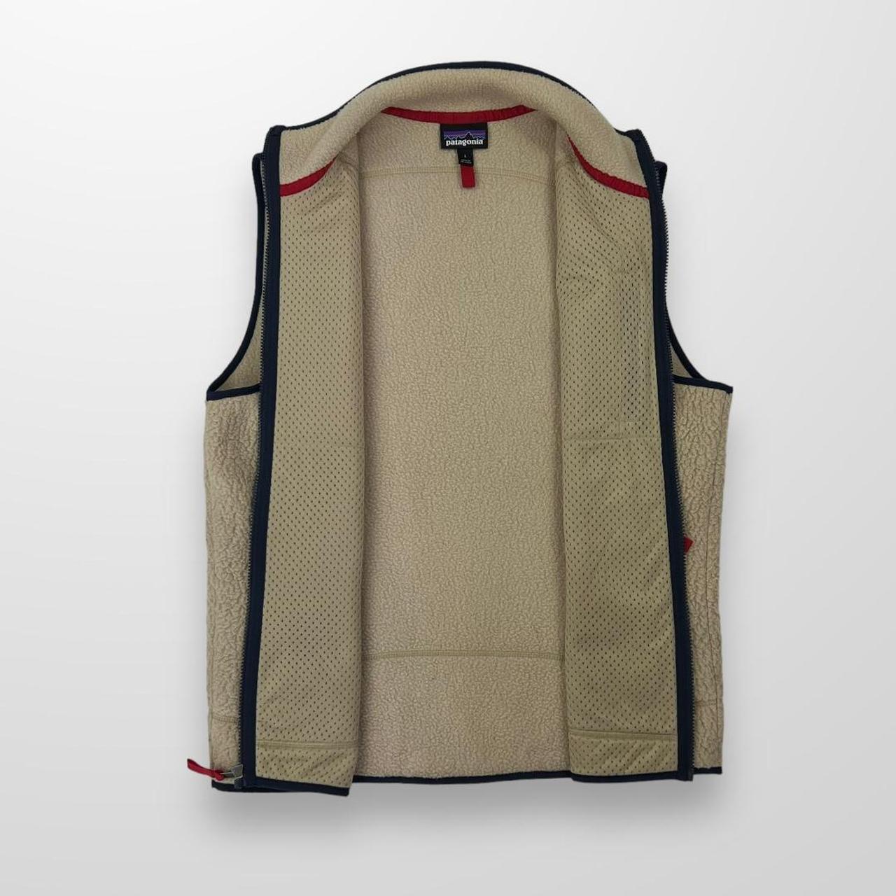 Patagonia Retro Deep Pile Fleece Gilet In Beige