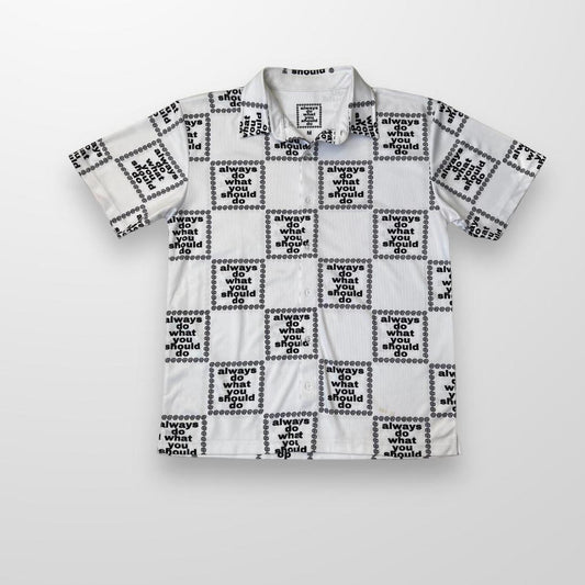ADWYSD Button Up Shirt In White & Black