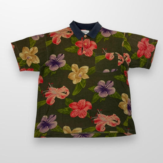 Vintage Iceberg Polo T-Shirt In Floral Print