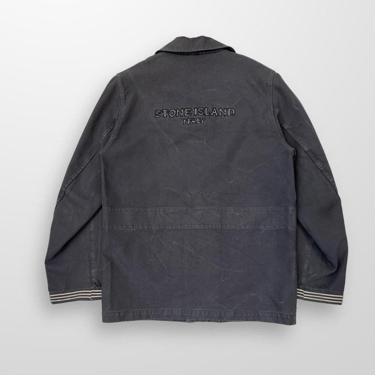 Stone Island Italy Compact Cotton Jacket In Overwashed Grey