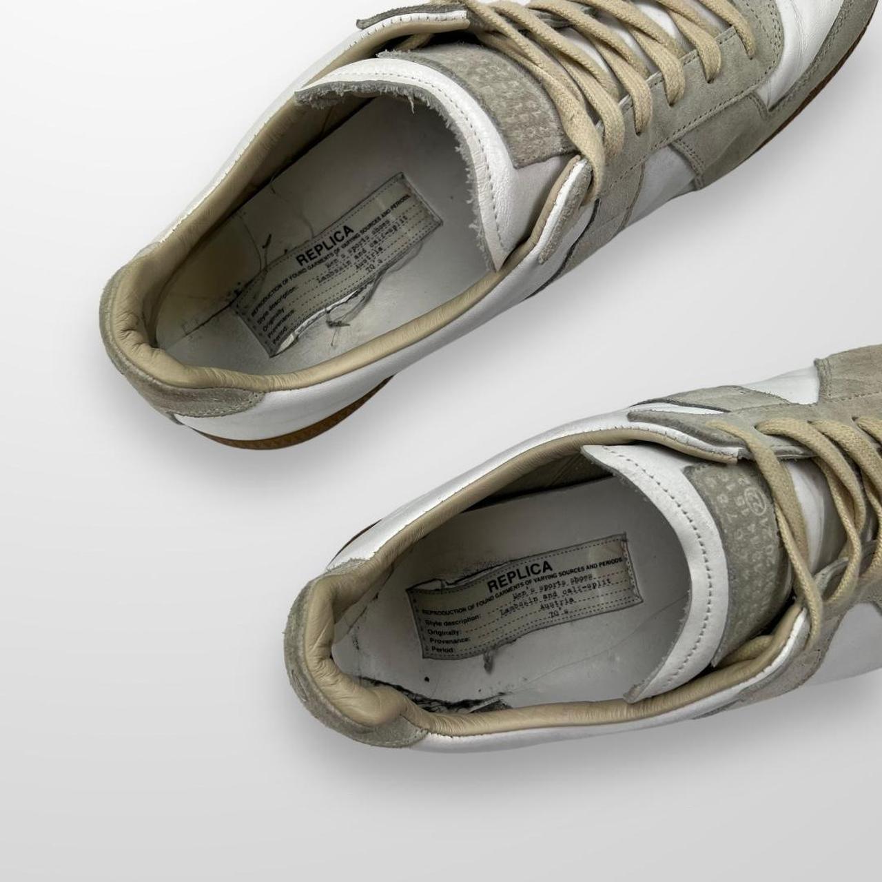 Maison Margiela Replica Low Top Trainers In Off White W/ Gum Sole