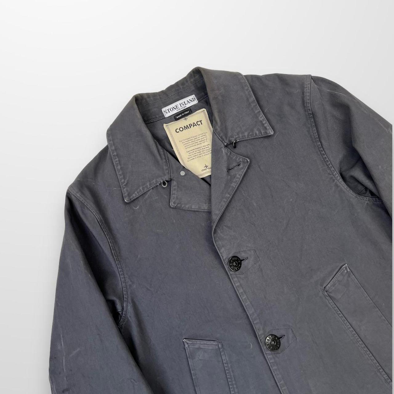 Stone Island Italy Compact Cotton Jacket In Overwashed Grey