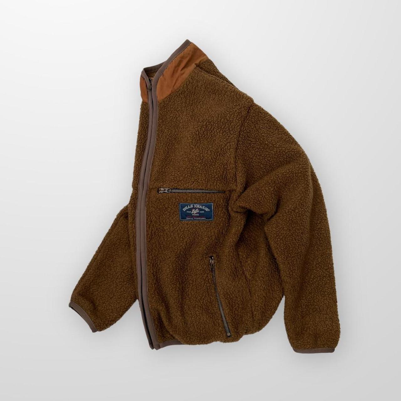 Vintage Bills Khaki Deep Pile Jacket In Brown