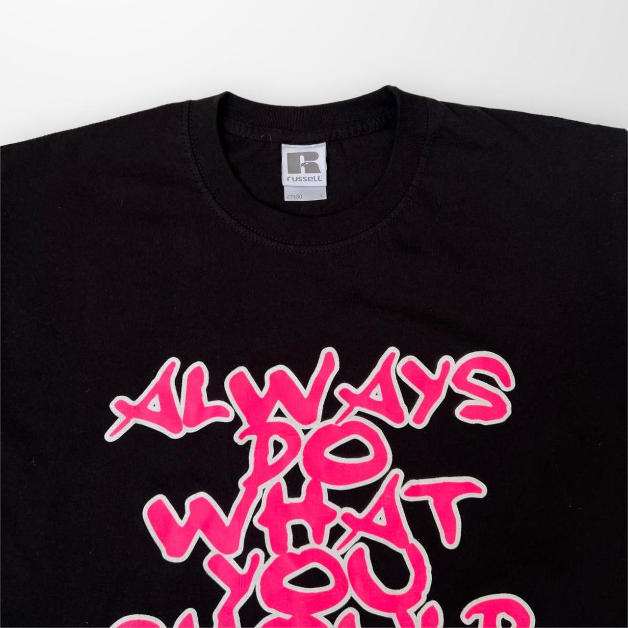 ADWYSD T-Shirt In Black & Pink Graffiti Print