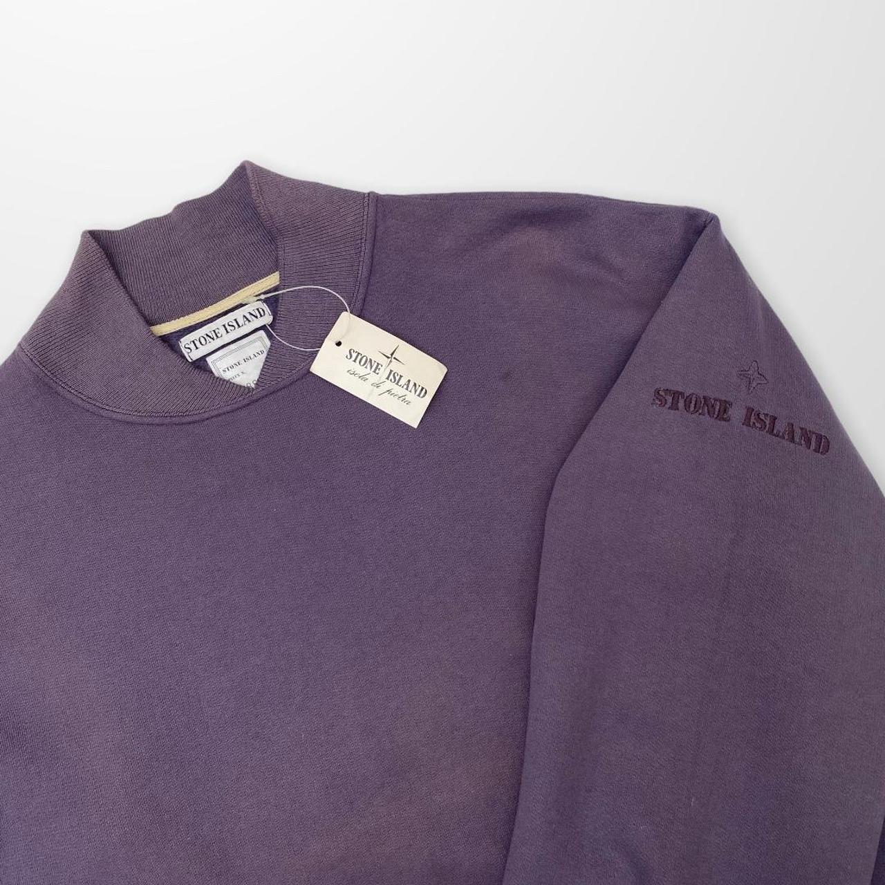 Vintage Stone Island Stencil Mock Neck Sweatshirt In Purple