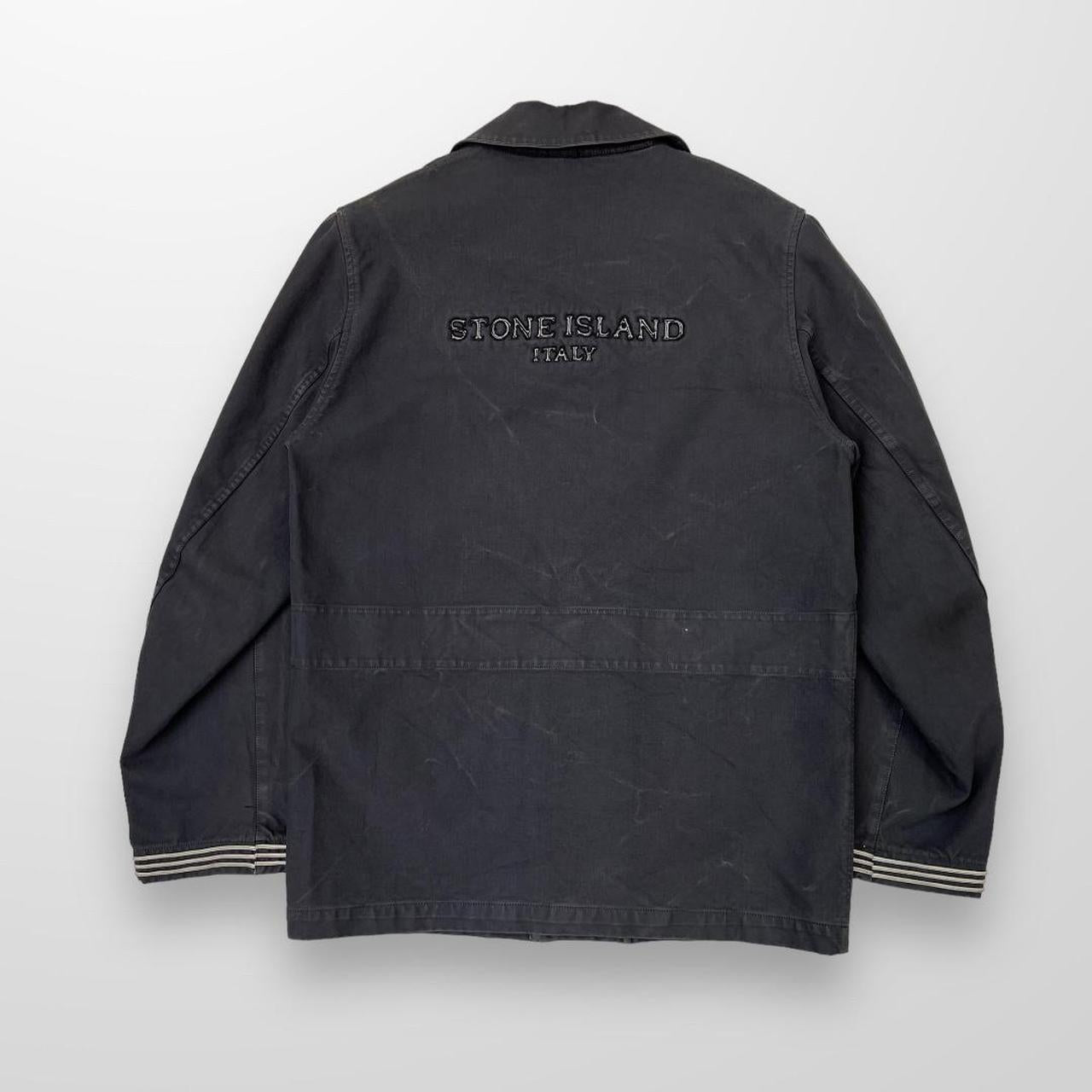 Stone Island Italy Compact Cotton Jacket In Overwashed Grey