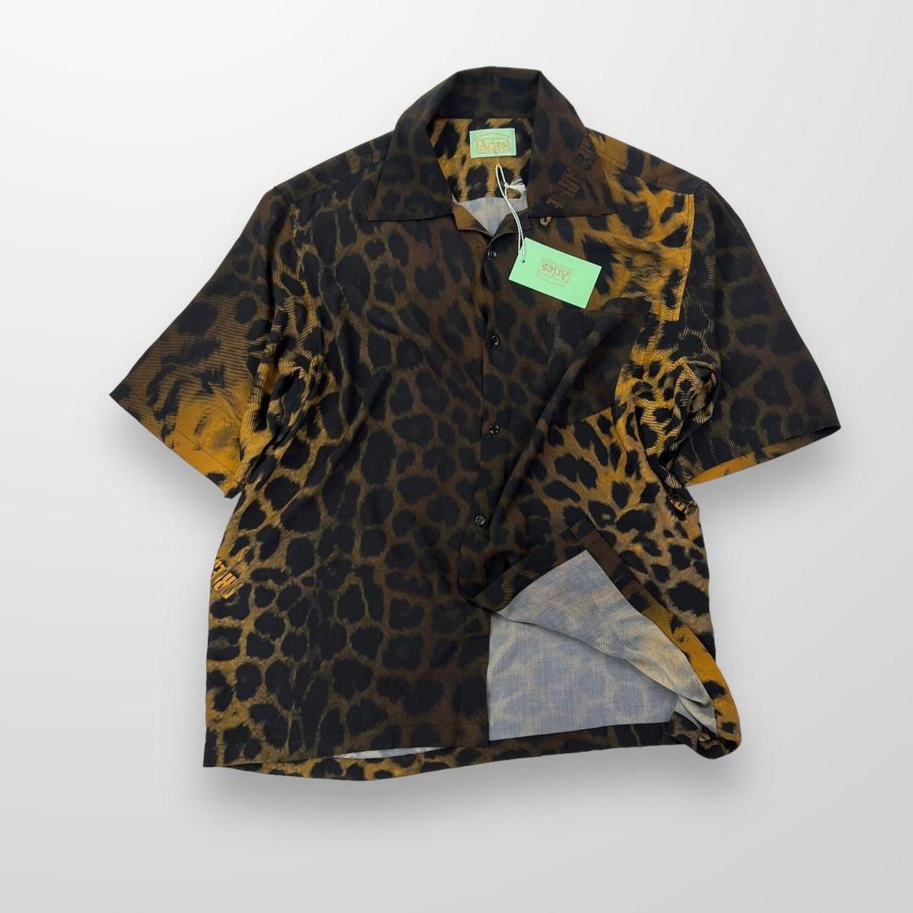 Aries Leopard Hawaiian Shirt In Brown / Multi