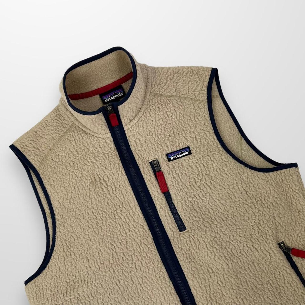 Patagonia Retro Deep Pile Fleece Gilet In Beige