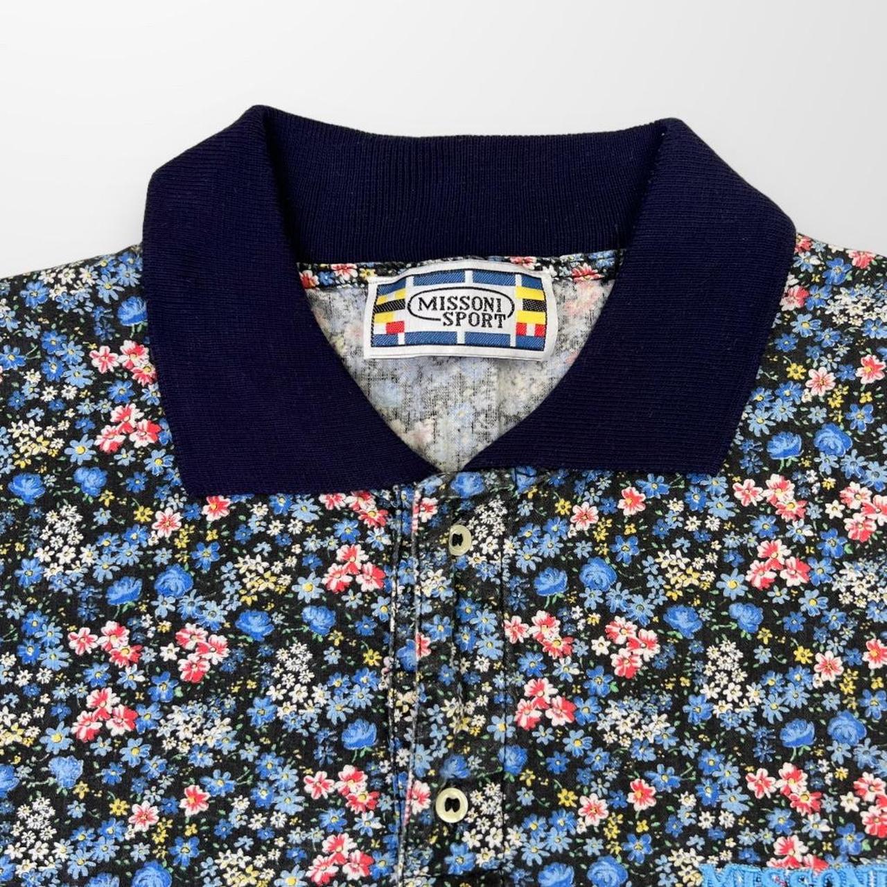 Vintage Missoni Floral Print Polo T-Shirt