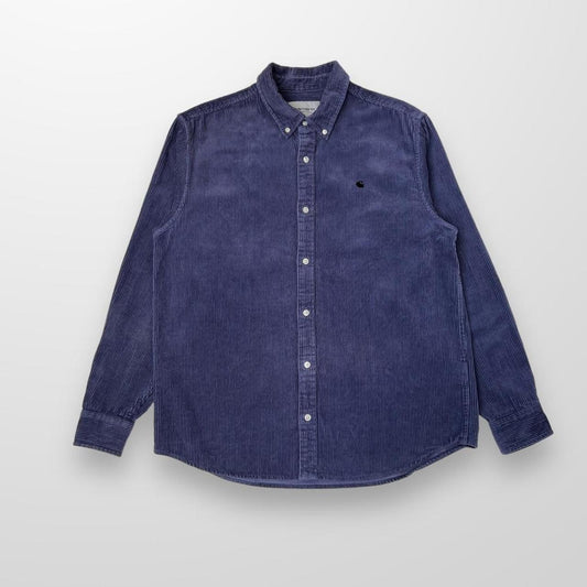 Carhartt WIP LS Madison Cord Shirt In Blue / Purple