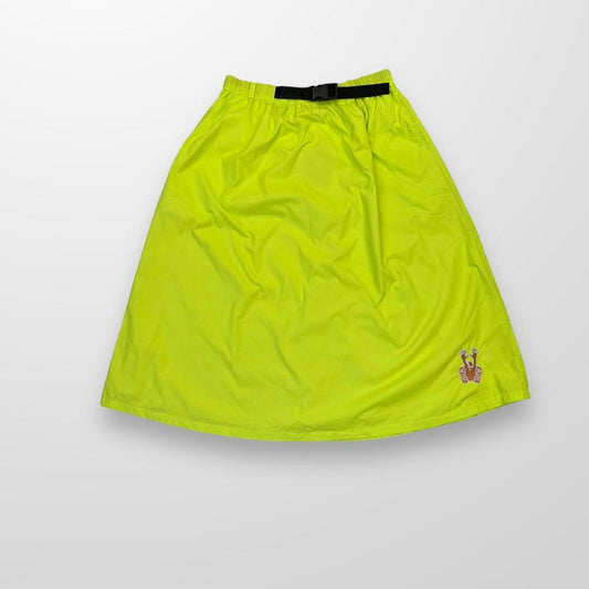 Clints Inc Nylon Cargo Skirt In Neon Yellow