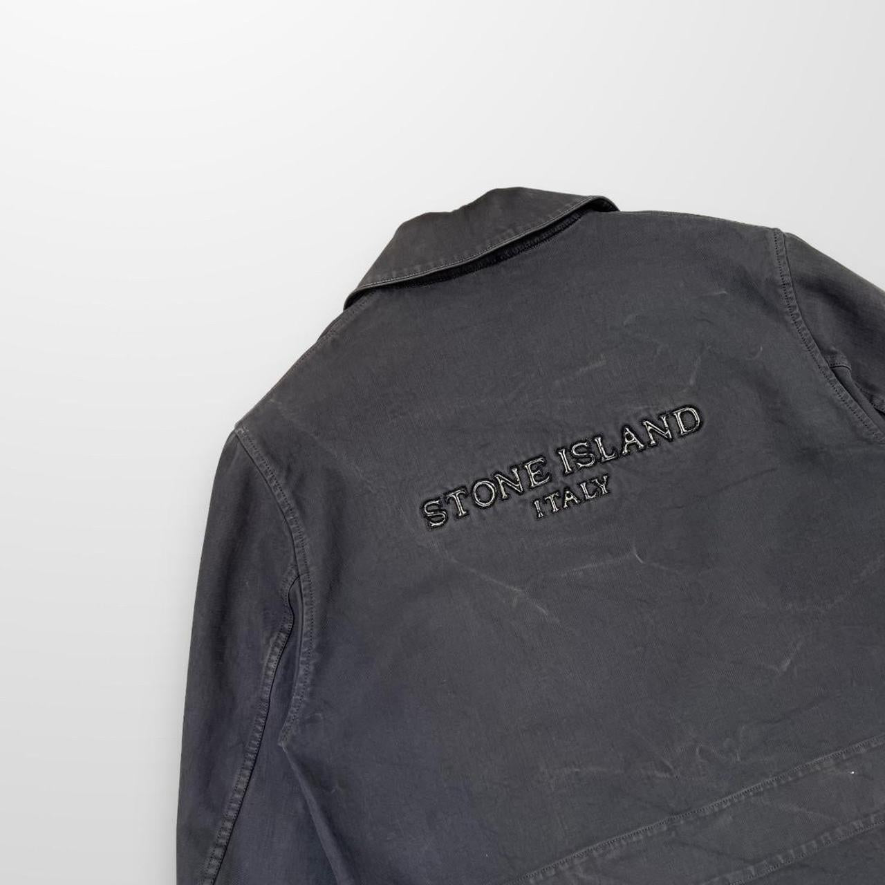 Stone Island Italy Compact Cotton Jacket In Overwashed Grey