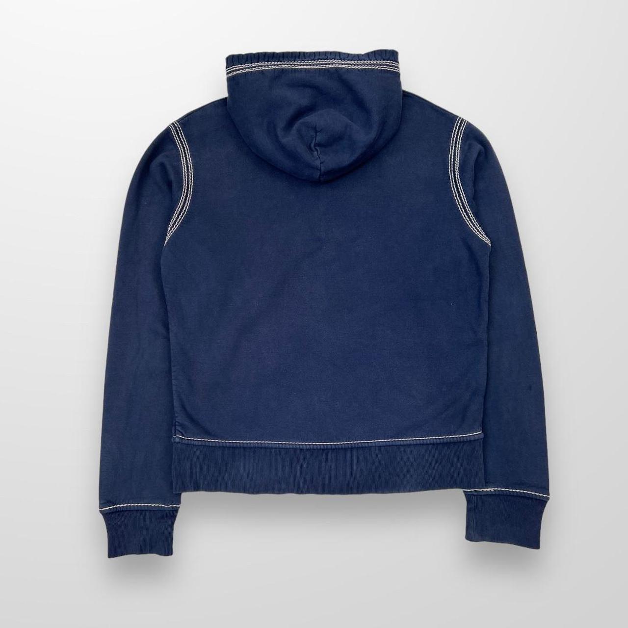 True Religion Big Stitch Hoodie In Navy Blue