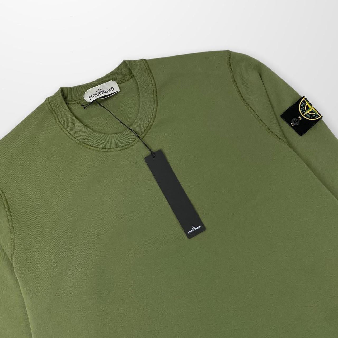Stone Island Sweatshirt Crewneck In Khaki Green
