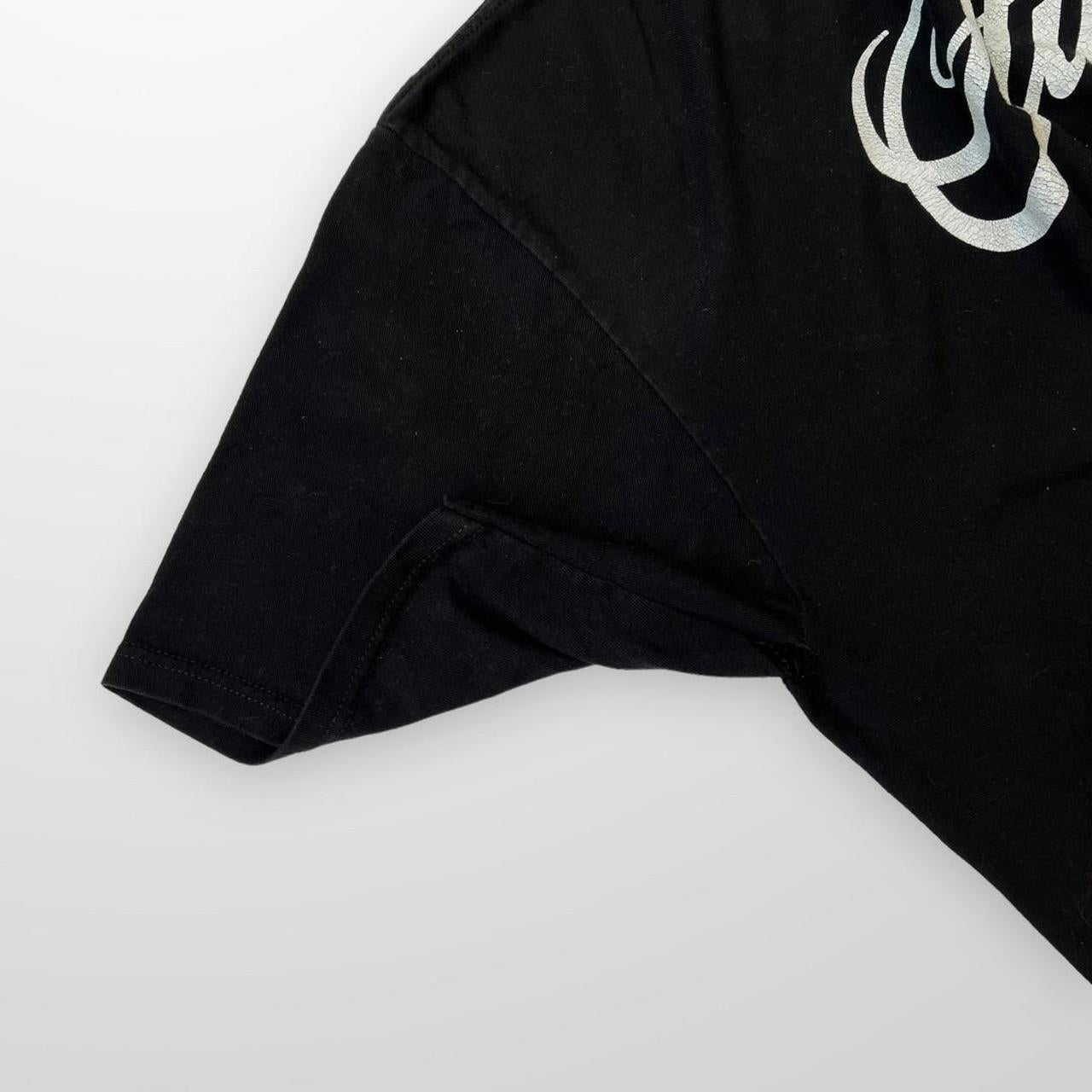 Stussy Crewneck T-Shirt In Black W/ White Print
