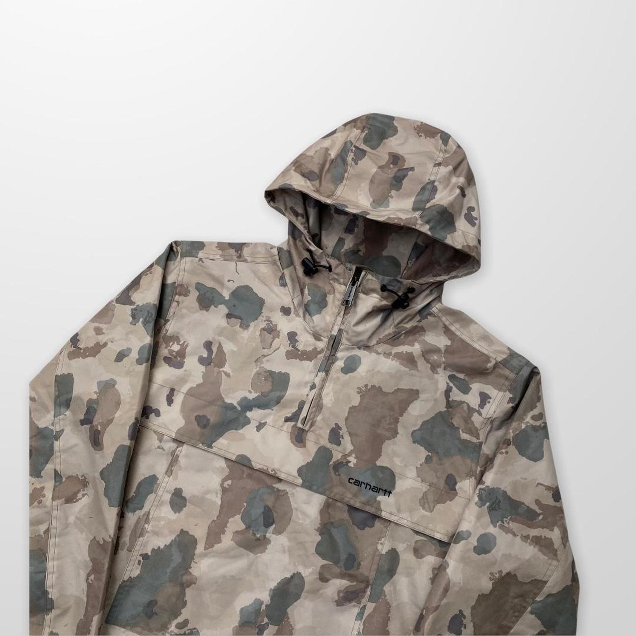 Carhartt WIP Windbreaker Pullover Jacket In Camo, Thyme / Black