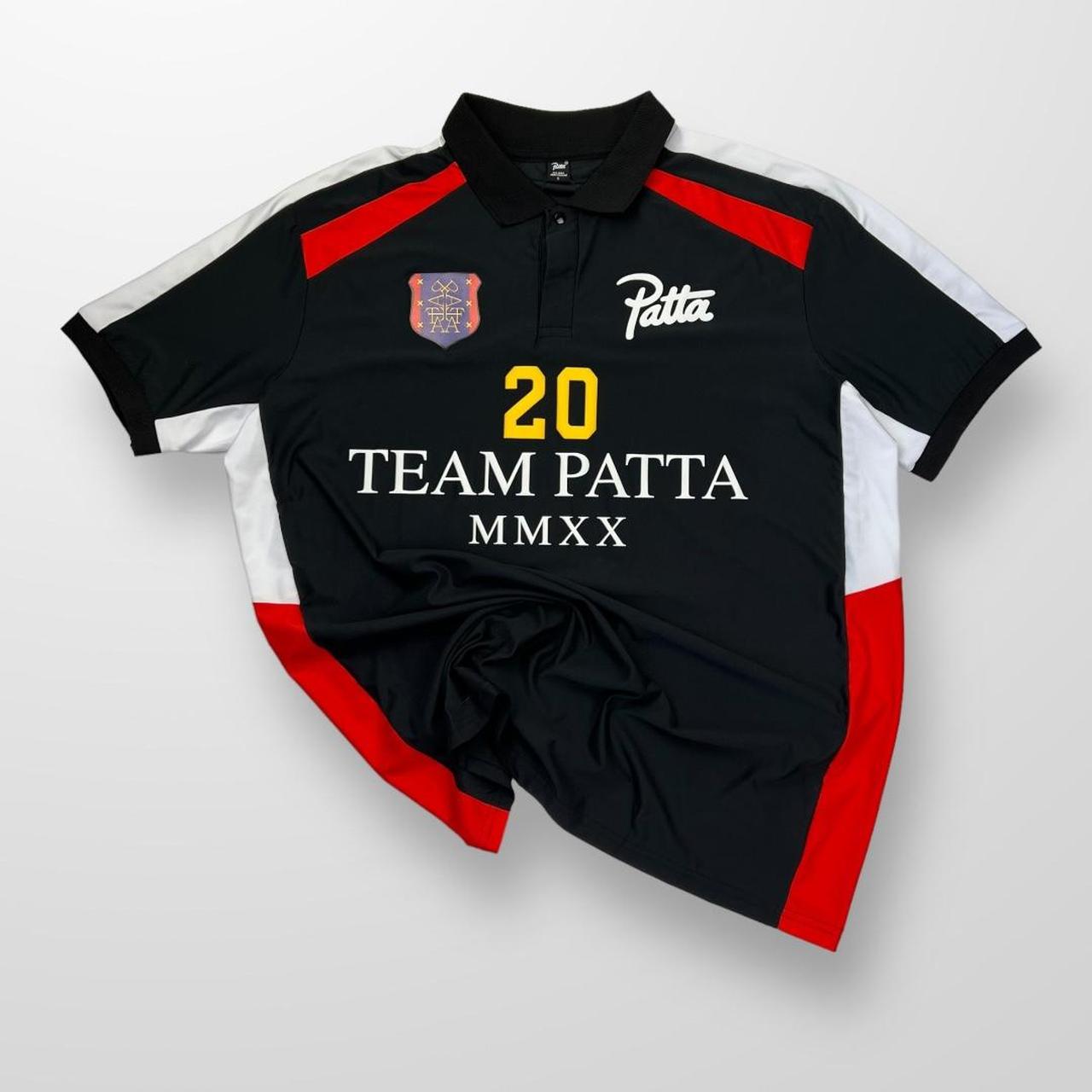 Patta MMXX Polo Jersey In Black & Racing Red