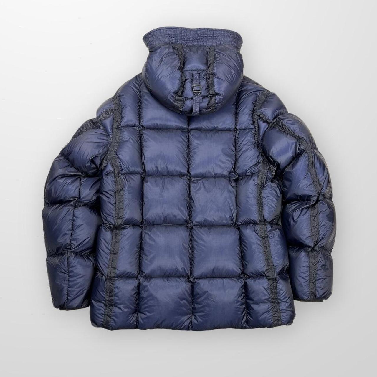 CP Company DD Shell Goggle Long Down Jacket In Navy Blue