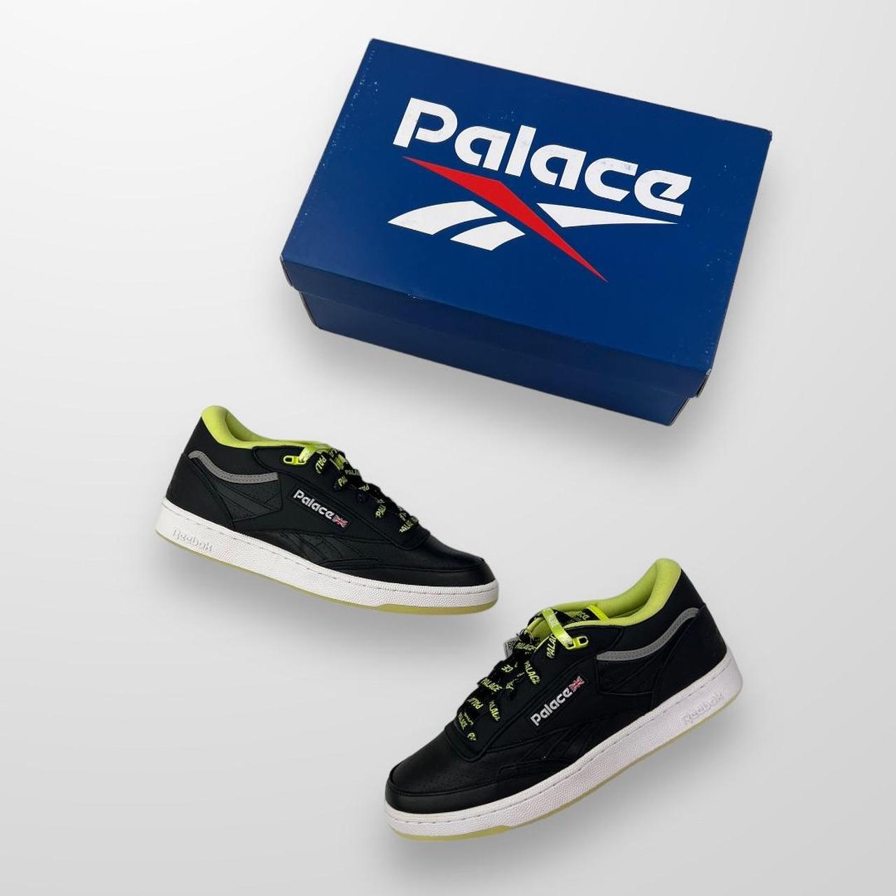 Palace x Reebok Club C Mid II Revenge Trainers In Black Acid Yellow