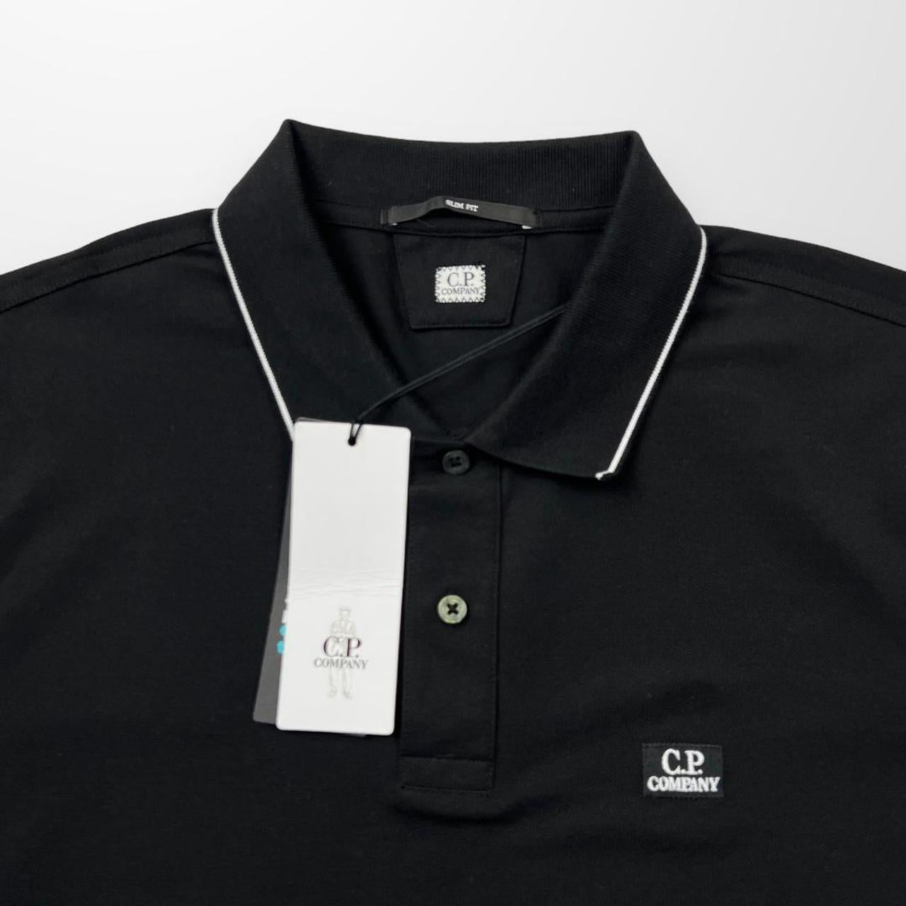 CP Company Patch Logo Polo In Black & White