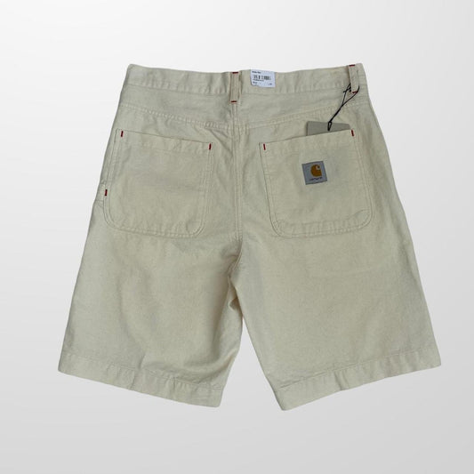 Carhartt WIP Wesley Short In Natural / Off White W/ Red Detailing