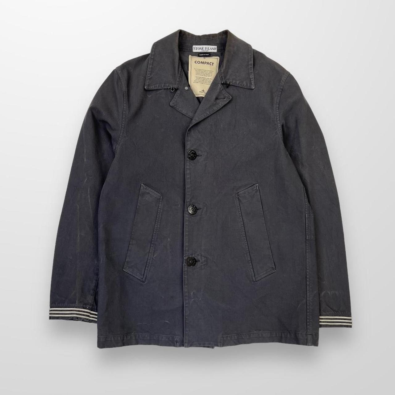 Stone Island Italy Compact Cotton Jacket In Overwashed Grey