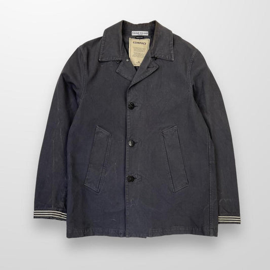 Stone Island Italy Compact Cotton Jacket In Overwashed Grey