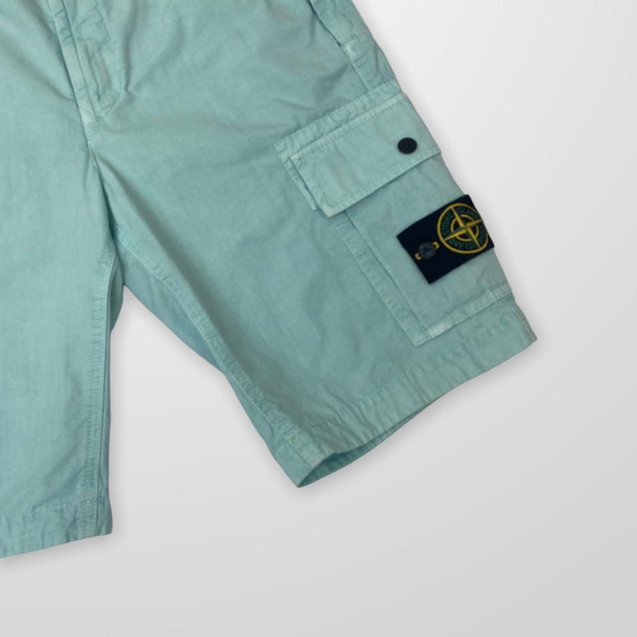 Stone Island Cargo Shorts In Aqua / Sky Blue