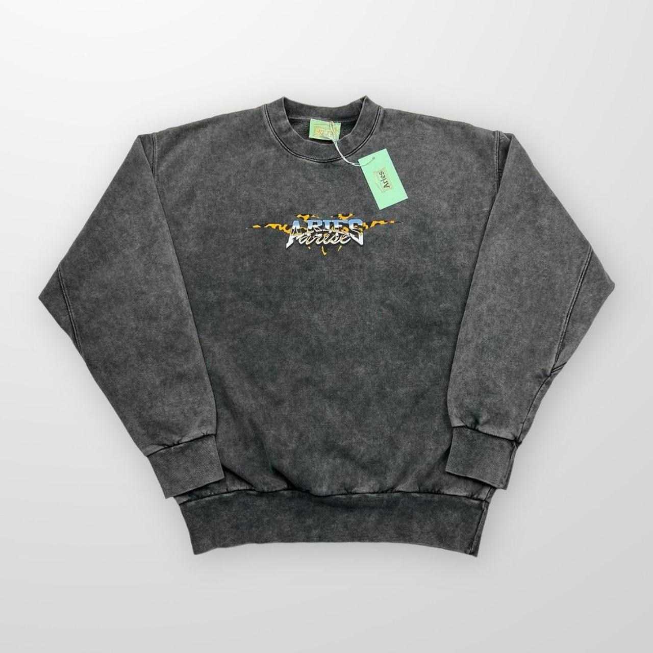 Aries Chrome Desert Sweatshirt In Acid Wash / Dark Grey