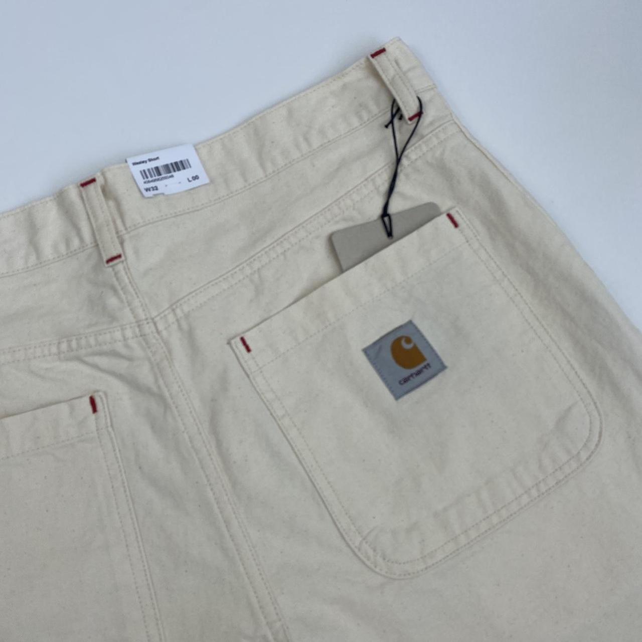 Carhartt WIP Wesley Short In Natural / Off White W/ Red Detailing
