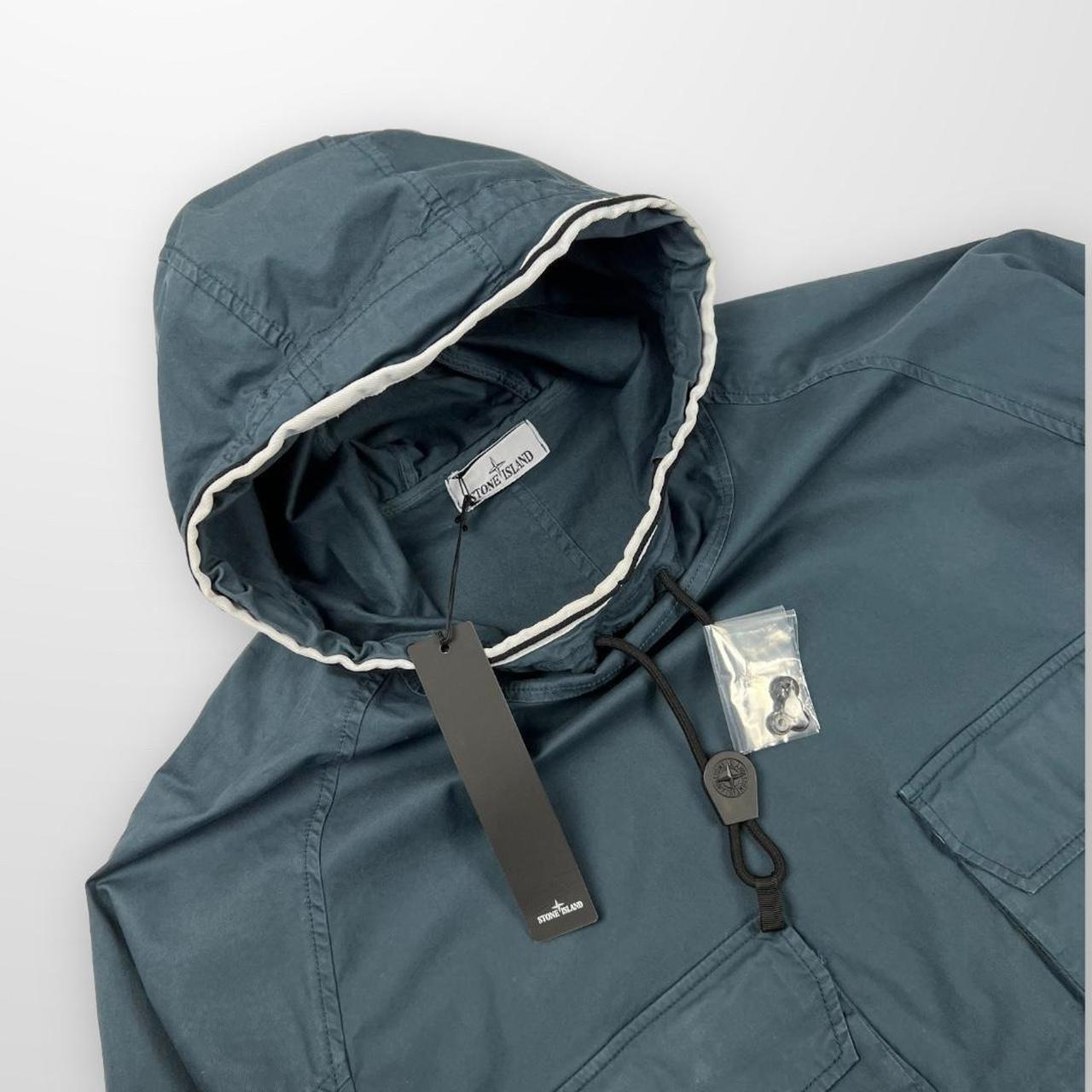 Stone Island Supima Cotton Twill Stretch-TC Anorak Jacket In Blue