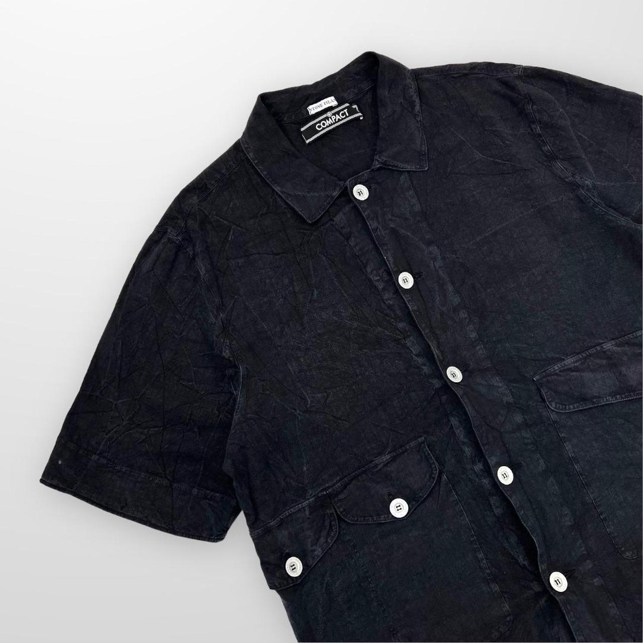 Stone Island Compact Shirt In Black / Grey
