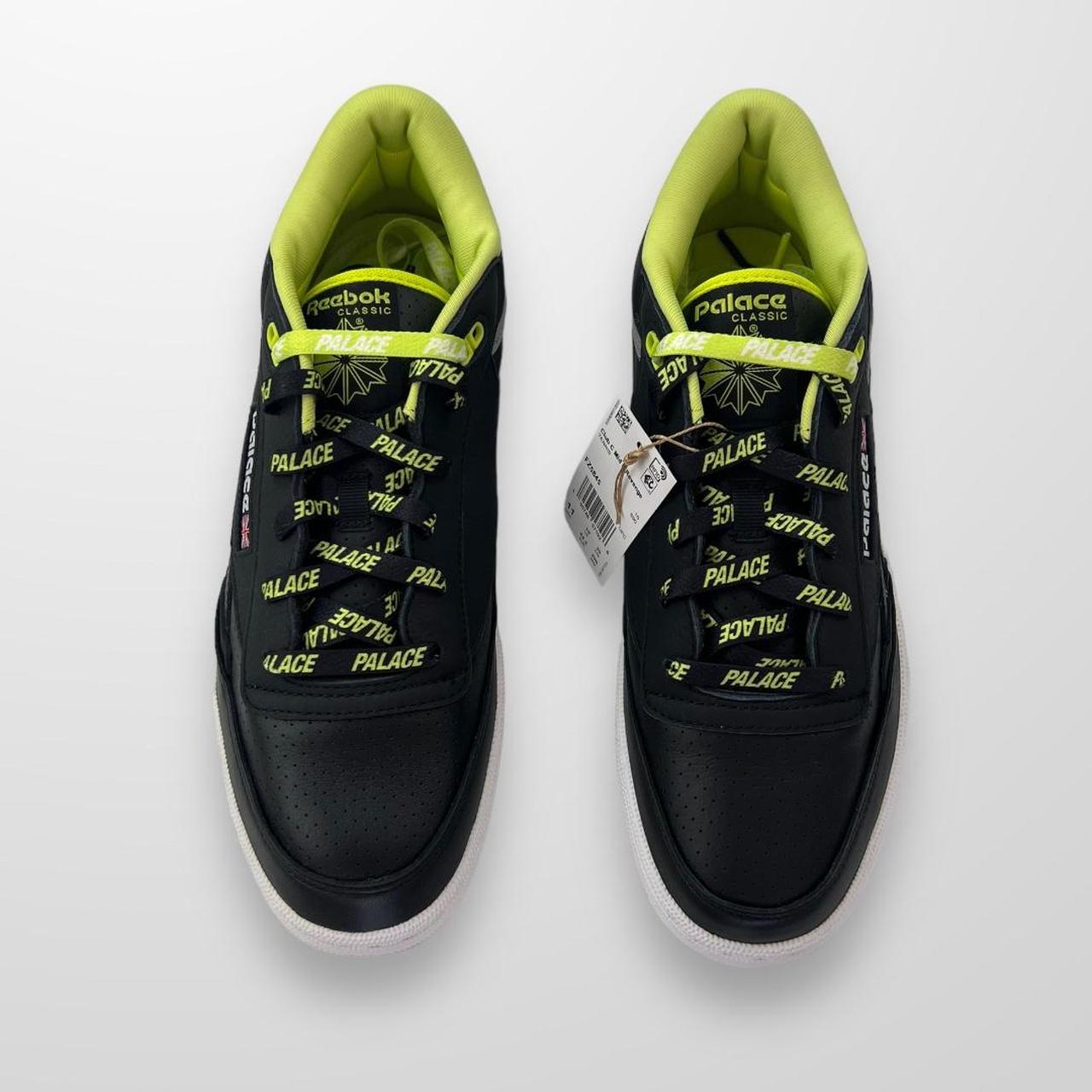 Palace x Reebok Club C Mid II Revenge Trainers In Black Acid Yellow