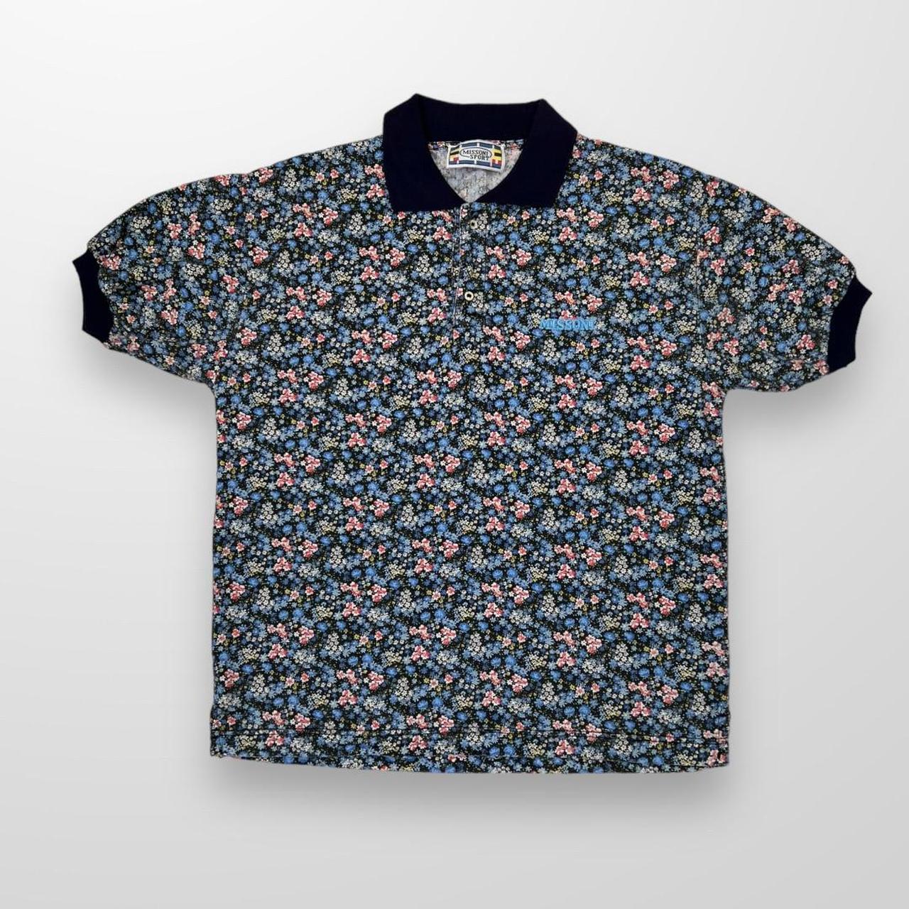 Vintage Missoni Floral Print Polo T-Shirt