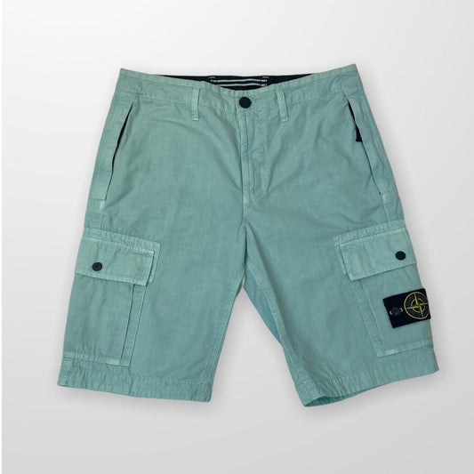 Stone Island Cargo Shorts In Aqua / Sky Blue