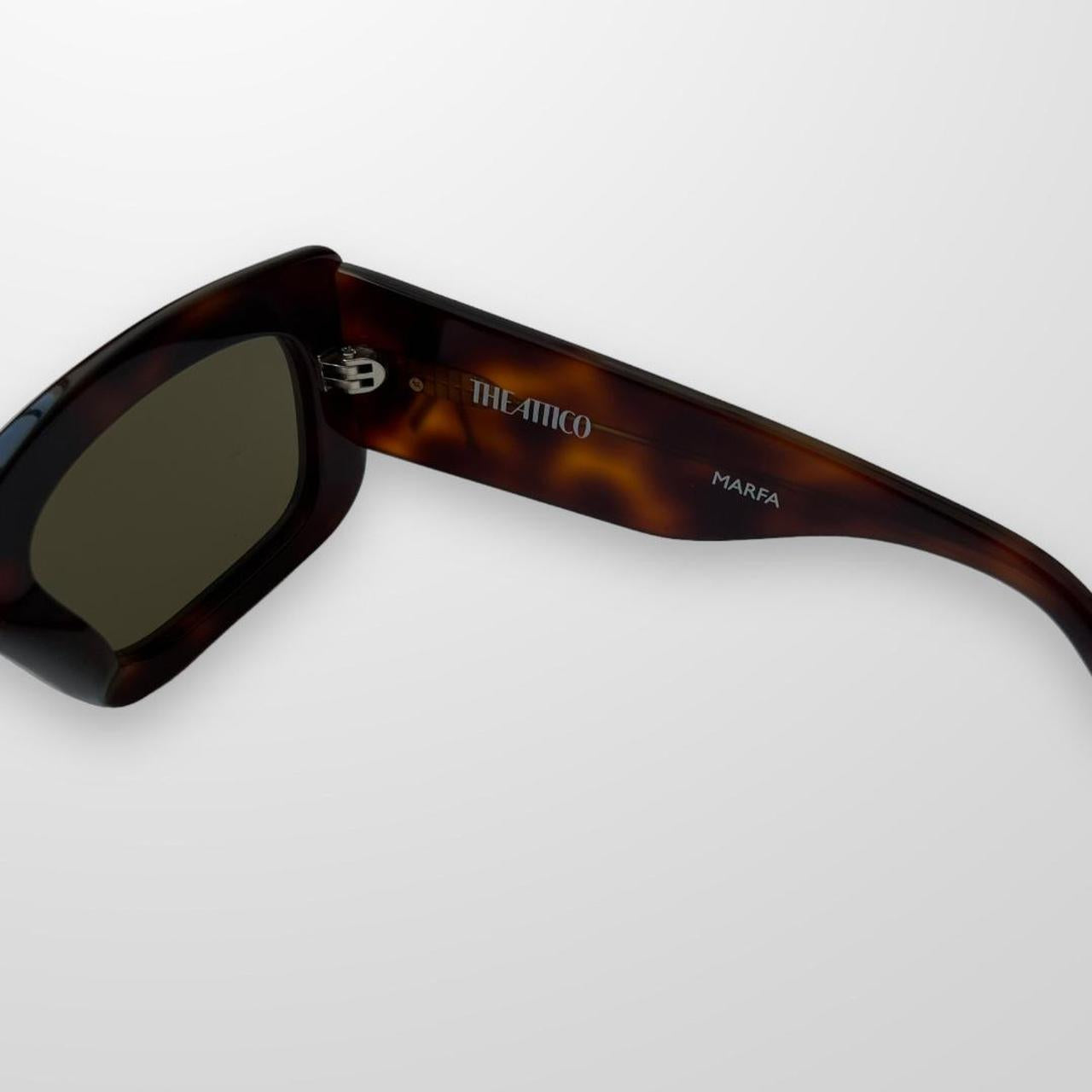 Linda Farrow The Attico x Marfa Rectangular Frame Sunglasses In Brown