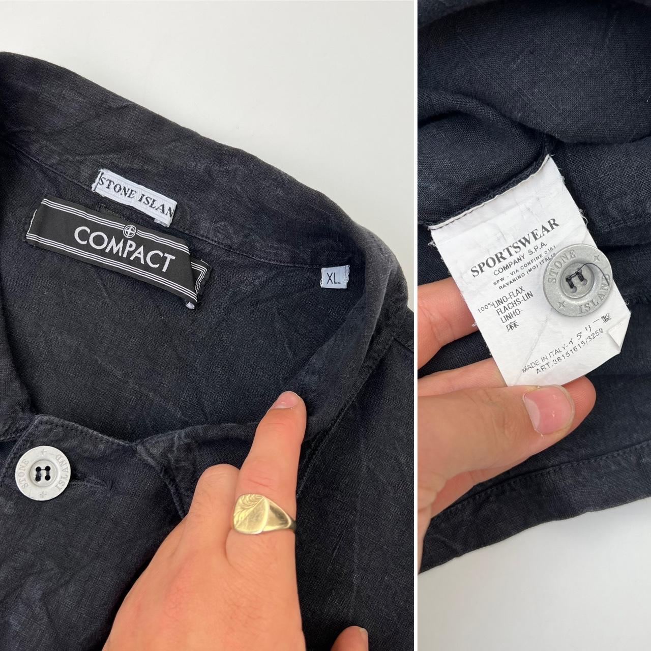 Stone Island Compact Shirt In Black / Grey