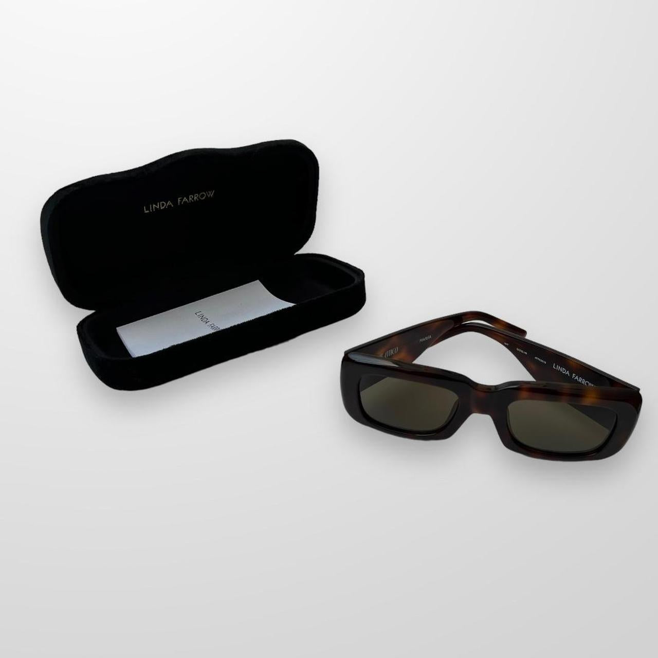 Linda Farrow The Attico x Marfa Rectangular Frame Sunglasses In Brown