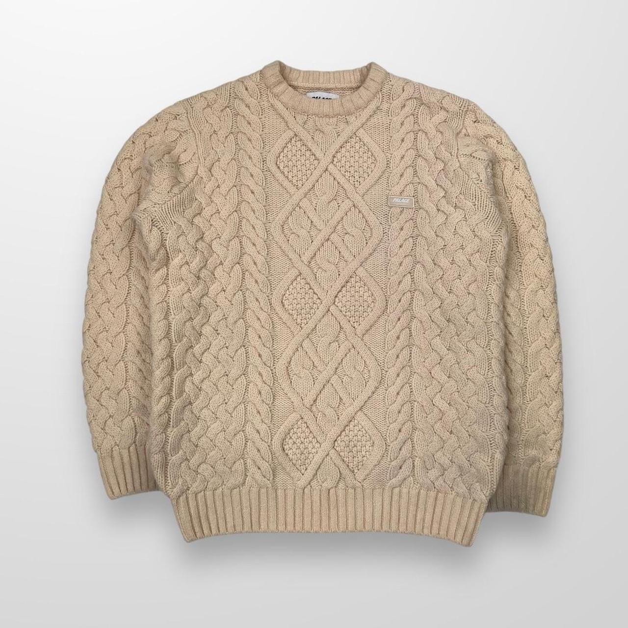 Palace Cable Knit Jumper In Cream