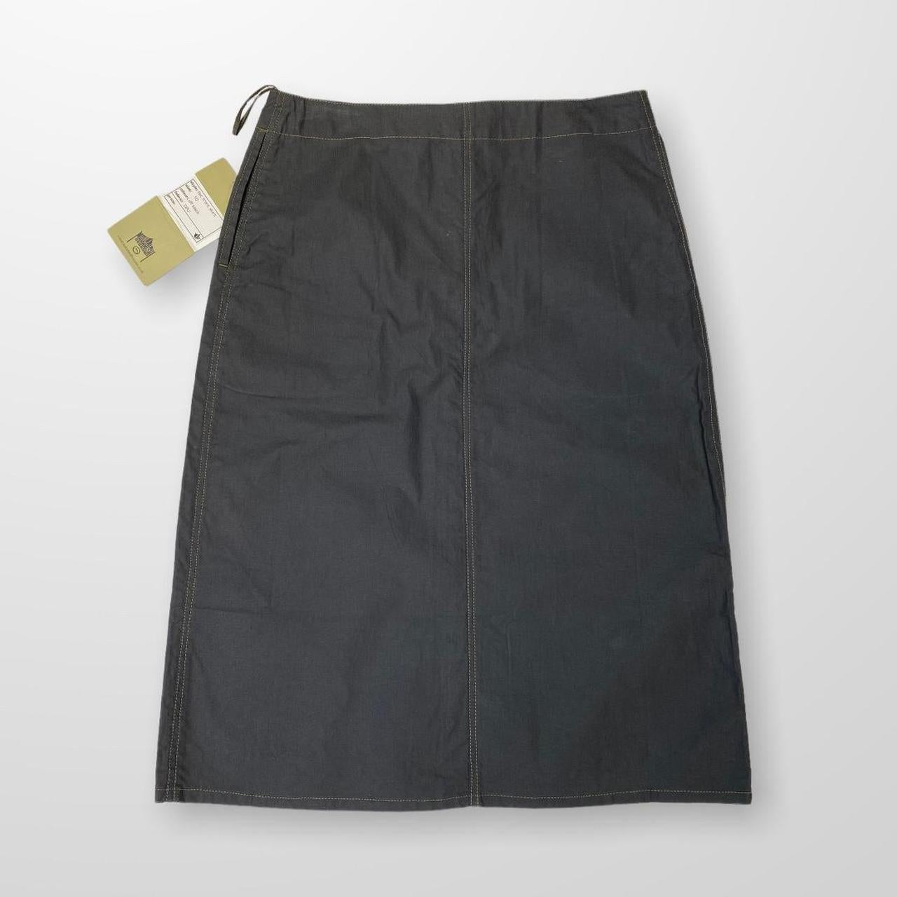 Vintage Maharishi Flat Front Skirt In Dark Grey